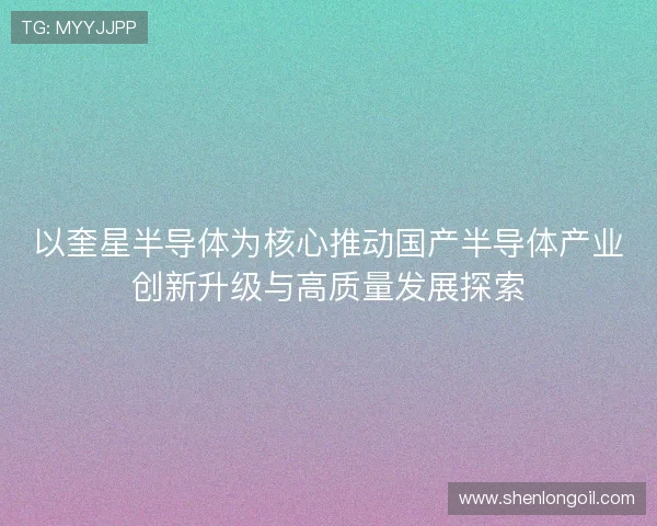 以奎星半导体为核心推动国产半导体产业创新升级与高质量发展探索